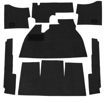 Teppichsatz schwarz Teppich VW Käfer 8.58-7.68 Innenausstattung Fußraum Teppich  7 Teilig Innenraum Teppich Fahrgastraum schwarz